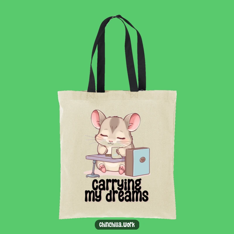 Funny Chinchilla Desk Nap Tote Bag - Adorable Rodent Chic Shopping Accessory