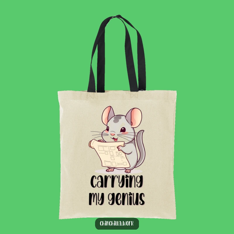 Funny Chinchilla Blueprint Tote - Hilarious Project Organizer Bag Gift