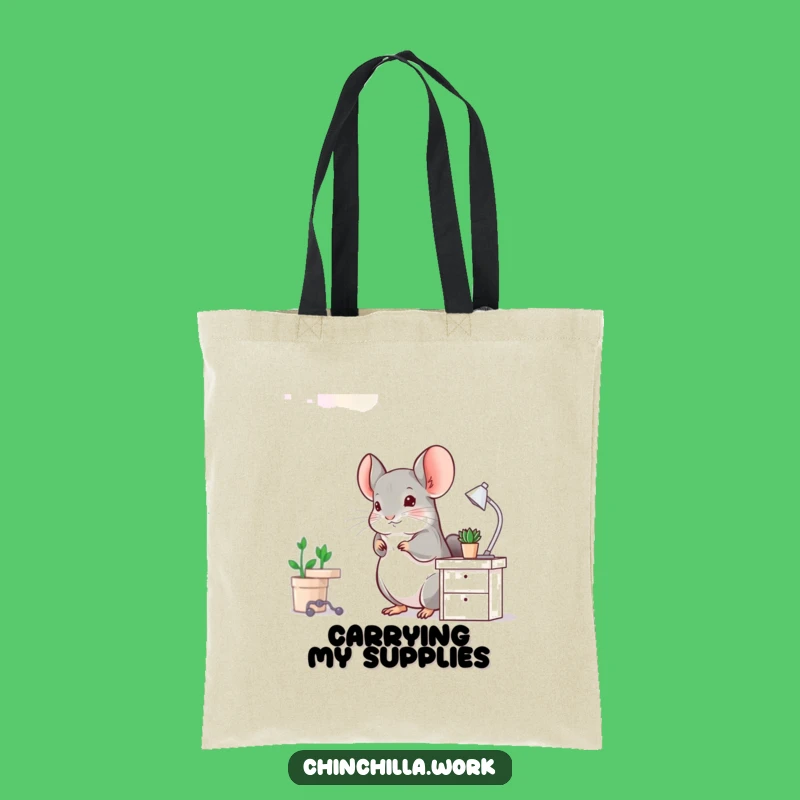 Funny Chinchilla Desk Hop Tote - Hilarious Organizer’s Action Bag Gift