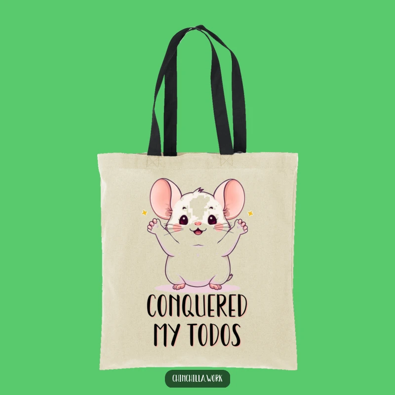 Funny Chinchilla Celebration Tote Bag: Carry Your Victories with Style and Humor