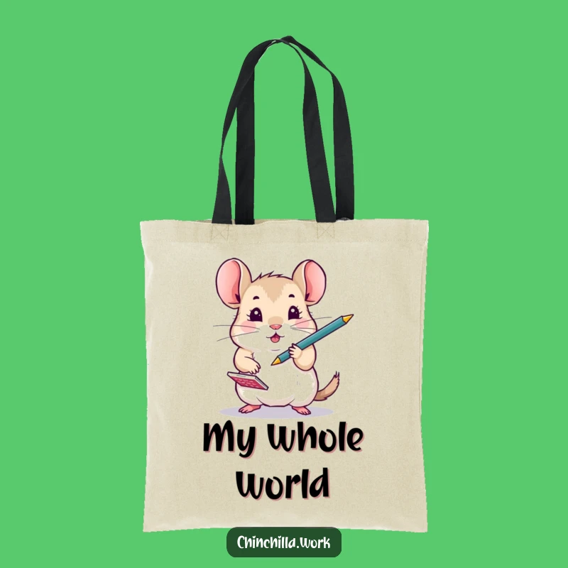 Funny Busy Chinchilla Organizer Tote Bag: Hilarious Rodent Multitasking Companion