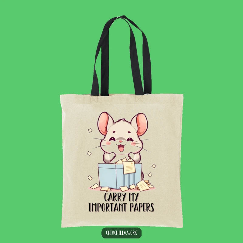 Funny Chinchilla Document Shredder Tote Bag: Carry Your Humor in Style!