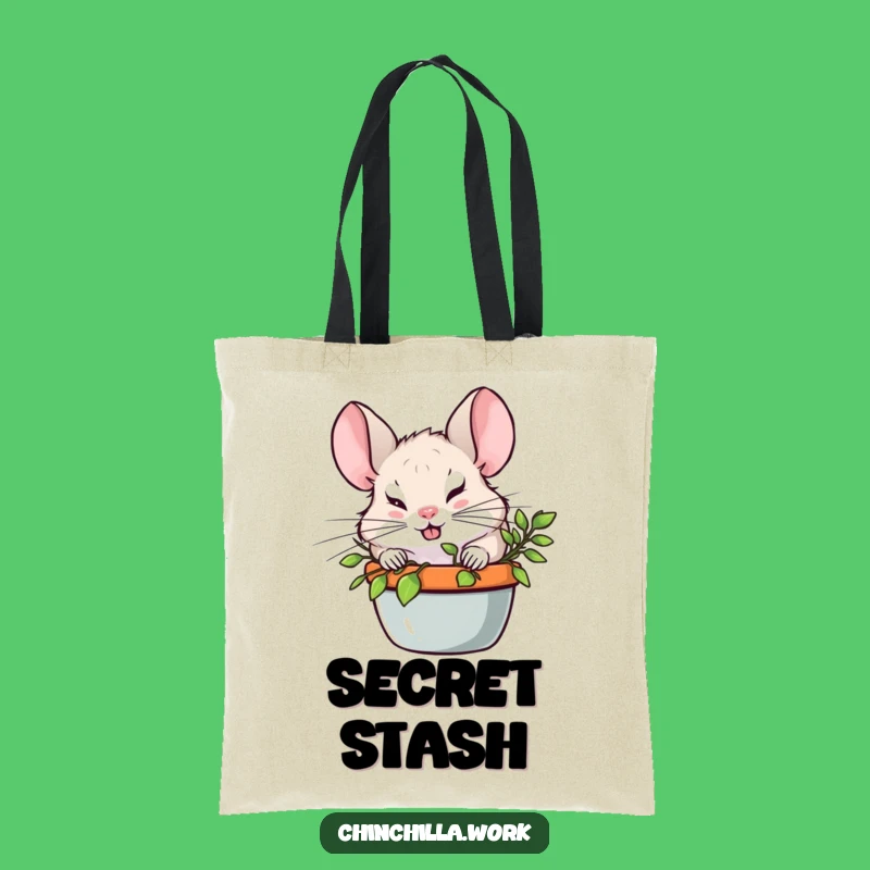 Funny Chinchilla Sneaky Stash Tote Bag: Hilarious Plant Hiding Design for Everyday Fun