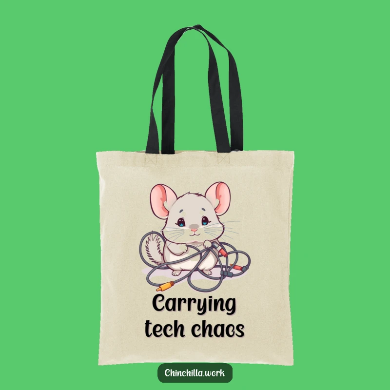 Funny Chinchilla Tote Bag: Carry Your Tech Woes with Kawaii Style
