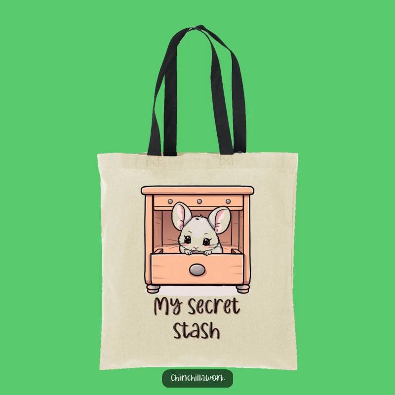 Funny Chinchilla Drawer Tote Bag: Hiding Rodent Accessory for Playful Adventures