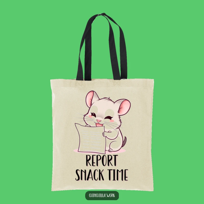Funny Chinchilla Tote Bag: Mischievous Report Shredding, Perfect Cute Funny Gift